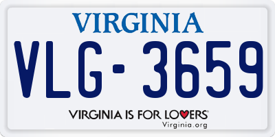 VA license plate VLG3659