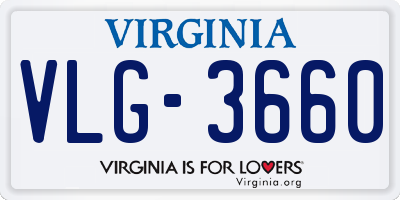 VA license plate VLG3660