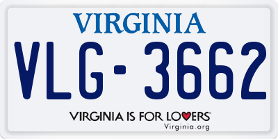 VA license plate VLG3662