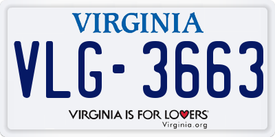 VA license plate VLG3663