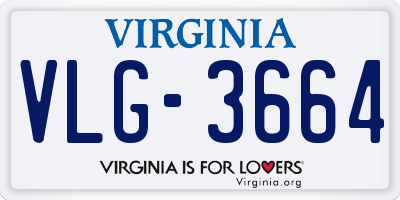 VA license plate VLG3664