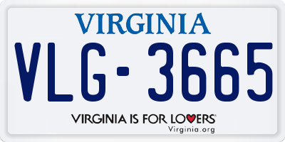 VA license plate VLG3665