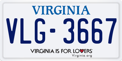 VA license plate VLG3667