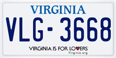 VA license plate VLG3668