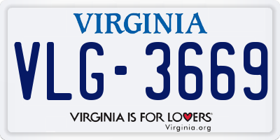 VA license plate VLG3669