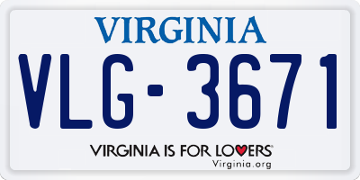 VA license plate VLG3671