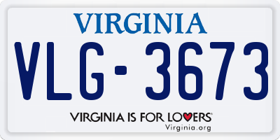 VA license plate VLG3673
