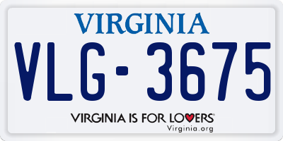 VA license plate VLG3675