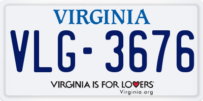 VA license plate VLG3676