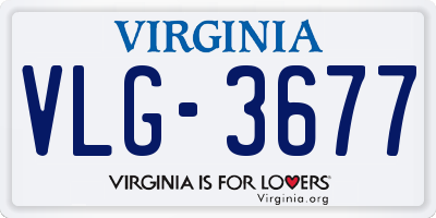 VA license plate VLG3677