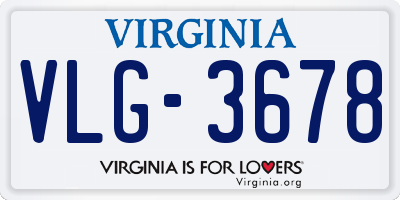 VA license plate VLG3678