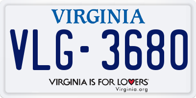 VA license plate VLG3680