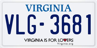 VA license plate VLG3681