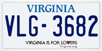 VA license plate VLG3682