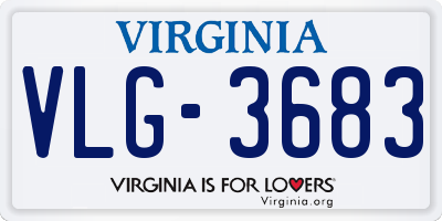 VA license plate VLG3683