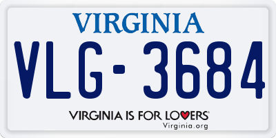 VA license plate VLG3684