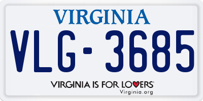 VA license plate VLG3685