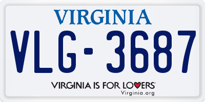 VA license plate VLG3687