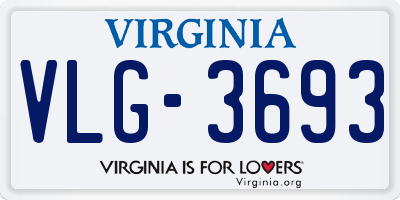VA license plate VLG3693