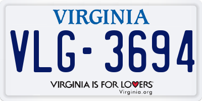 VA license plate VLG3694