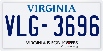 VA license plate VLG3696