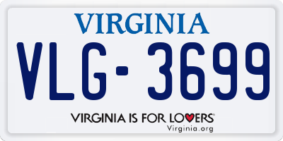VA license plate VLG3699