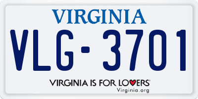 VA license plate VLG3701