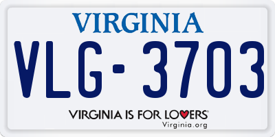 VA license plate VLG3703