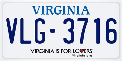 VA license plate VLG3716