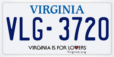 VA license plate VLG3720