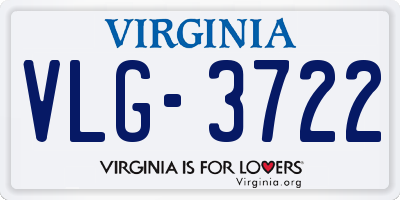 VA license plate VLG3722