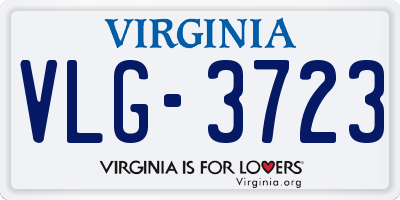 VA license plate VLG3723