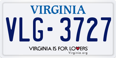 VA license plate VLG3727