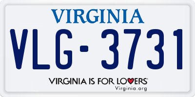 VA license plate VLG3731