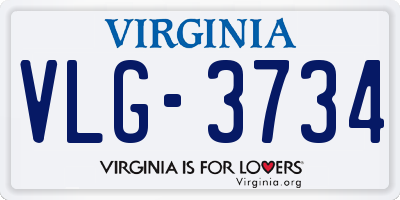 VA license plate VLG3734