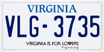 VA license plate VLG3735