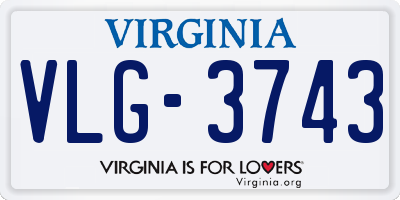 VA license plate VLG3743