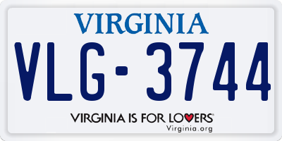 VA license plate VLG3744