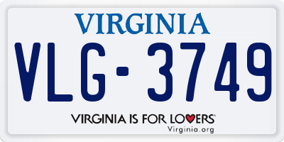 VA license plate VLG3749