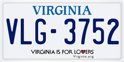 VA license plate VLG3752