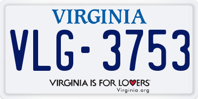 VA license plate VLG3753