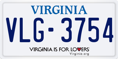 VA license plate VLG3754