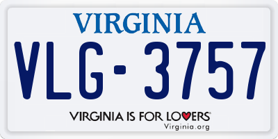 VA license plate VLG3757