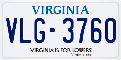 VA license plate VLG3760