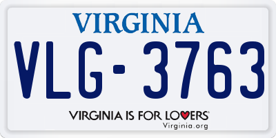 VA license plate VLG3763