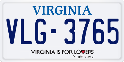 VA license plate VLG3765