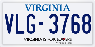 VA license plate VLG3768