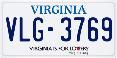 VA license plate VLG3769