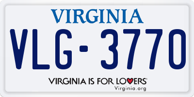 VA license plate VLG3770