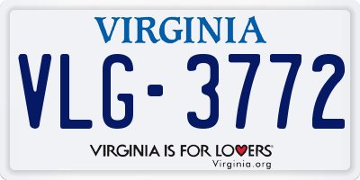 VA license plate VLG3772